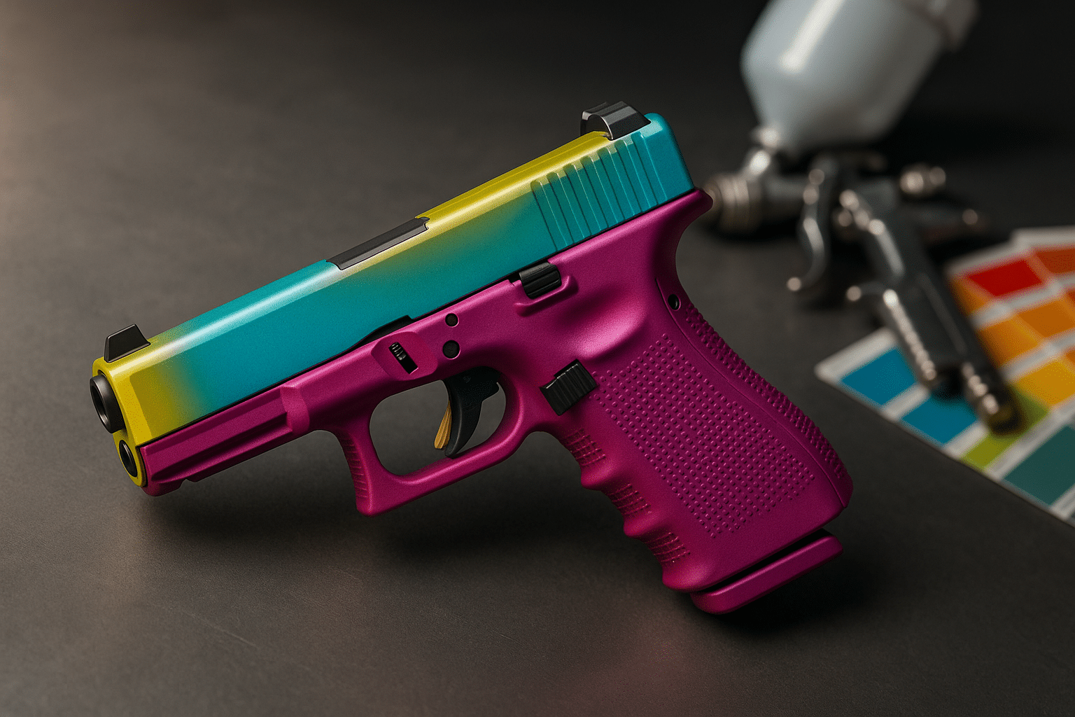 20250908 1120 Vibrant Cerakote Pistol Display simple compose 01k4myhkvaewhbj6fsrvbfbygk