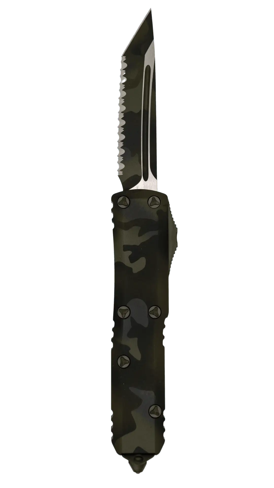 MICROTECH UTX-85 T/E | SIGNATURE SERIES | OLIVE CAMO FULL SERRATED | 233-3 OCS 1 MICROTECH UTX-85 T/E | SIGNATURE SERIES | OLIVE CAMO FULL SERRATED | 233-3 OCS