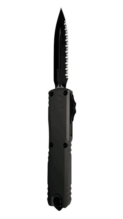 Microtech Ultratech ZBP D/E | Natural Clear Full Serrated | 1122-3 NC