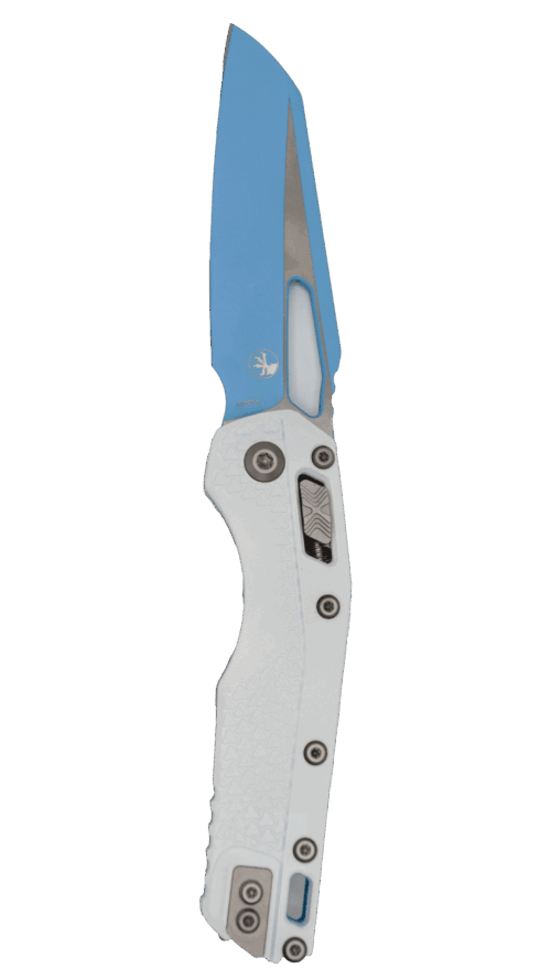 MICROTECH MSI S/E TRI-GRIP | POLYMER CERAKOTE WHITE | SKY BLUE STANDARD | 210T-1 PMCWH-Y7