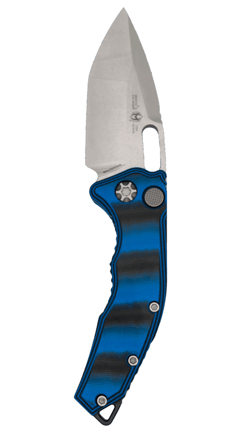 HERETIC KNIVES | MEDUSA AUTO | TANTO | STONEWASH | BLUE/BLACK G10 | H011-2A-G10/BLU