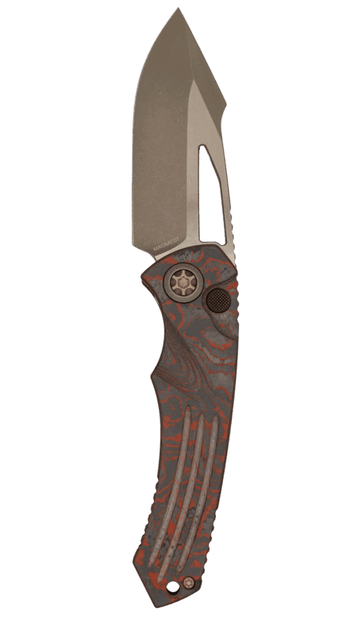 HERETIC KNIVES | PARIAH MANUAL | DROP POINT BRONZE | RED CAMO CARBON | H046-7A-RD/CC