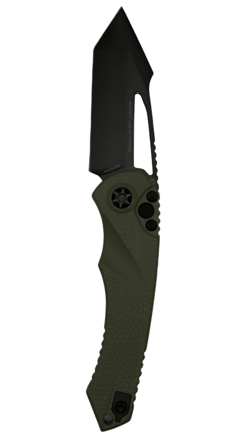 Heretic Knives | Mini Pariah Manual Tanto DLC | OD Green Handle | H053-6A-GRN