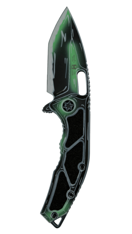 Heretic Knives | Medusa Manual | Tanto | Toxic Green | Negative Cel Shading™ | H009-NCS-TX